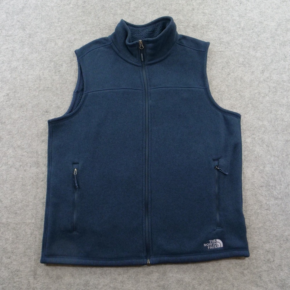 The North Face Vest Jacket Mens Extra Large Blue Full Zip Fleece Outerwear